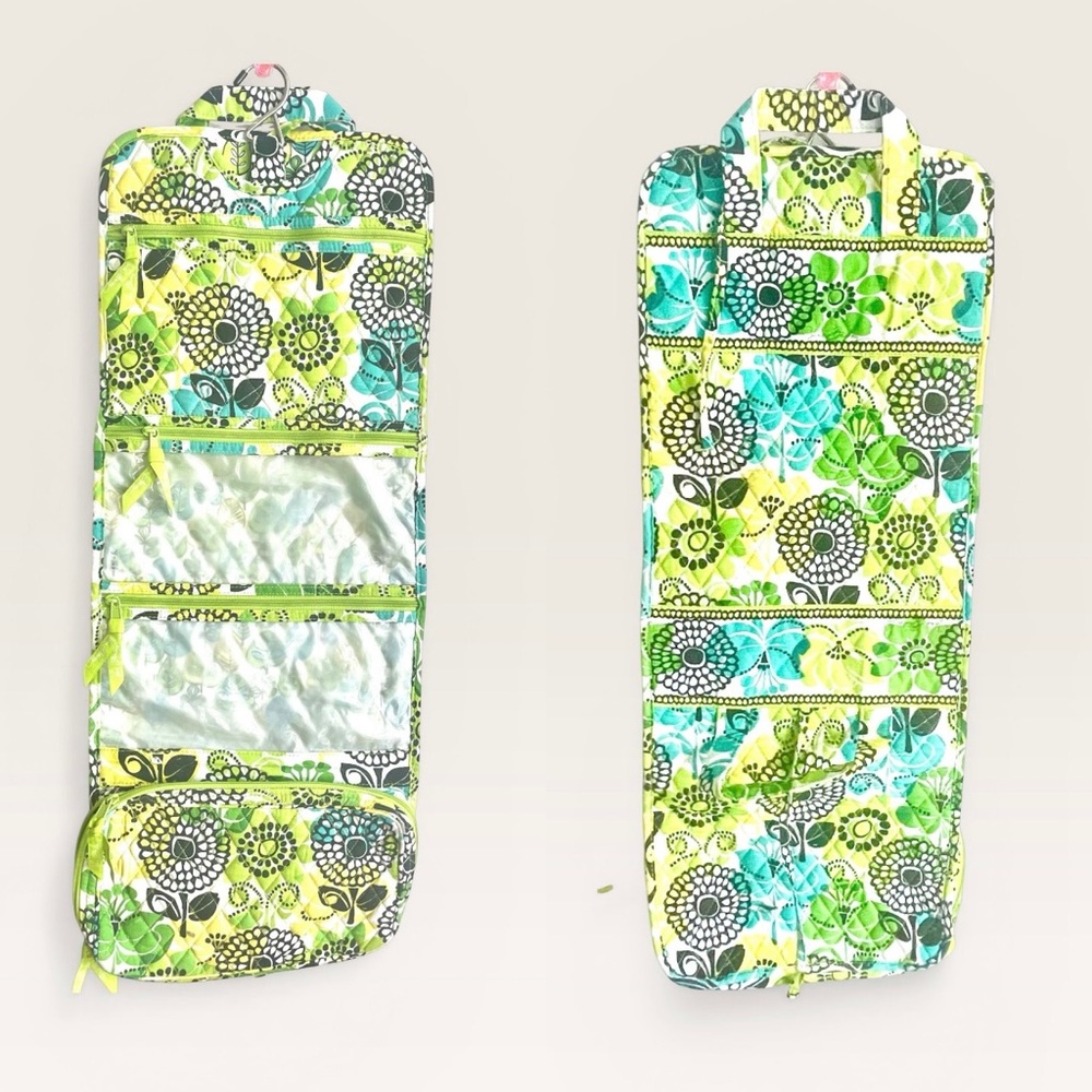 Vera Bradley Hanging Organizer Makeup Toiletry Floral Travel Bag - Lime’s Up